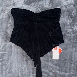 Black Strapless Lace Top CIDER